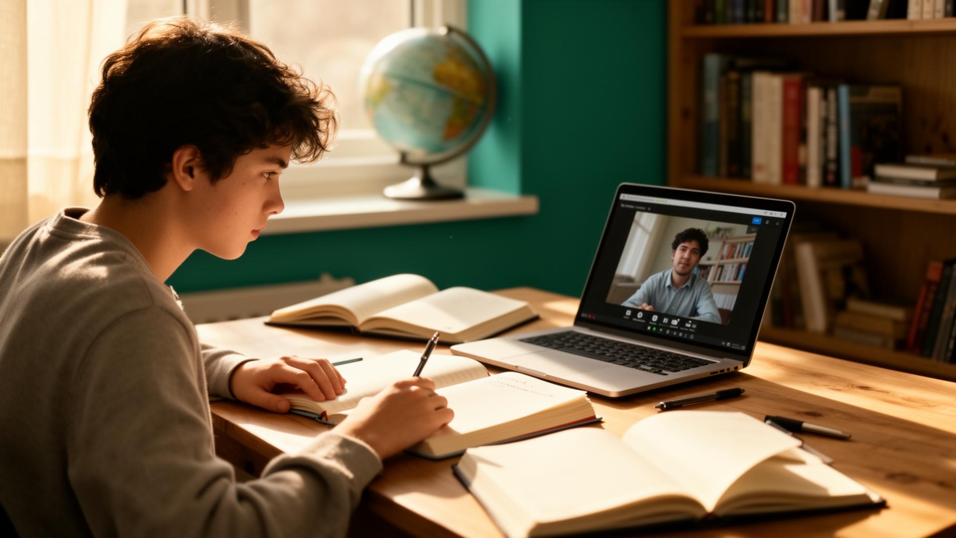 Student in an online lesson with V-CC Consults